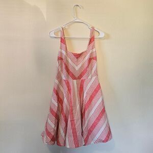 Women's Bailey Blue Y2K Pink Chevron Tulle Flare Corset Back Mini Dress Small